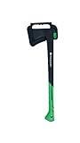 Hooyman Splitting Axe with Heavy Duty Construction, Convex Grind Blade, Ergonomic No-Slip H-Grip Handle, Solid Fiberglass Core, and Polymer Sheath for Garden, Hunting, Camping, Felling, and Outdoors