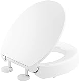 KOHLER 25876-0 Hyten Elevated Quiet-Close Round Toilet Seat, Contoured Seat with Grip-Tight Bumpers, Quick-Attach Hardware, White
