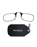 ThinOptics Keychain Case and Readers Rectangular Reading Glasses, Black, 44 mm + 1.5