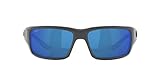 Costa Del Mar Men's Fantail Polarized Rectangular Sunglasses, Matte Grey/Blue Mirrored Polarized-580P, 59 mm