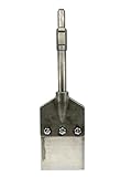 Heavy-Duty Floor Scraper System Chisel - Commercial Tile, Thinset, Mortar, Adhesive Removal, Demo Bit fits Demolition Hammer Carts with Round Top 1-1/8-Inch Hex Notch Shank by Handyman Tools Co.