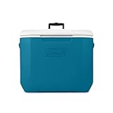 Coleman 60qt Ocean Blue Wheeled Portable Cooler with Insulated Hard Cooling, Heavy-Duty Wheels & Handle, Great for Camping, Tailgating, Beach, Picnic, Groceries, Boating & More