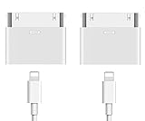 2 Pack 30-Pin to Lightning Adapter Apple MFi Certified 8-Pin Female to 30 Pin Connector iPhone Charging Sync Adapter for 30Pin Docking Stations Compatible with iPhone 4/4s/iPad/iPod Touch (No Audio)