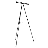 Amazon Basics High Boardroom Black Aluminum Flipchart Whiteboard and Display Easel Stand with Adjustable Height Telescope Tripod, Black, 35 x 2 x 28 Inches