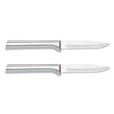 Rada Cutlery Everyday Paring Knife Stainless Steel Blade with Aluminum Made in USA, 6-3/4 Inches, Silver Handle, 2 Pack