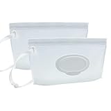 VOONGOR Portable Refillable Wet Wipe Pouch, Reusable Travel Wipes Holder & Case, Lightweight Flushable Diaper Wipes Container for Baby (Clear)
