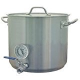 Learn to Brew 15 Gallon Heavy Duty Brewers Kettle, Welded ports, with valve and thermometer