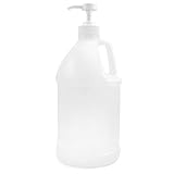 Cornucopia Half Gallon Plastic Jug w/Pump; 64-Ounce/2 Quart Bottle w/Lotion & Liquid Pump Top for DIY Hot Sauce, Liquid Soap, Etc, Storage Lid Included