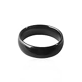 hecere Waterproof Ceramic NFC Ring, NFC Forum Type 2 215 496 Bytes Chip Universal for Mobile Phone, All-Round Sensing Technology Wearable Smart Ring, Fasion Ring for Men or Women (9#, Black)