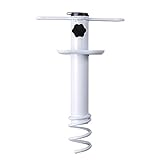 AMMSUN Beach Umbrella Sand Anchor Metal Heavy Duty Outdoor Umbrellas Base Ground Screw Auger with Carry Bag Universal & One Size Fits All for Sun Protection, Shade, High Winds White