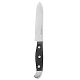 HENCKELS Statement Razor-Sharp 5-inch Serrated Utility Knife, Tomato Knife, German Engineered Informed by 100+ Years of Mastery, Black/Stainless Steel