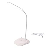 LED Table Lamp,Portable Eye-Protected Flexible Gooseneck Small Desk Lights for Dorm Study Office Bedroom-USB or 3 AA Batteries Powered -Not Include Batteries(1 Pack)
