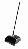 Rubbermaid Commercial Products Dustpan with Long Handle, Plastic, Black, Compatible with Any Broom for Lobby/Restaurant/Office/Home/Dog Pooper Scooper, 12.50' Wide