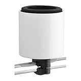 Kroozie XL- White Bike Cup Holder - Handlebar Cup Holder for Bike, Scooter, Electric Bike, Bicycle, Wheelchair, Walker, Boat, Treadmill and More …