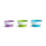 Munchkin® Stay Put™ Suction Bowls for Babies and Toddlers, 3 Pack, Blue/Green/Purple