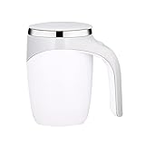 Electric Stirring Coffee Mug, Self Stirring Mug Rotating Home Office Travel Mixing Cup, Funny Electric Stainless Steel Self Mixing Coffee Tumbler, Suitable for Coffee, Milk, Cocoa(White)