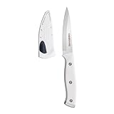 Farberware Edgekeeper Triple Riveted Paring Self-Sharpening Blade Cover, High Carbon-Stainless Steel Kitchen Ergonomic Handle, Razor-Sharp Knife, 3.5 Inch, White