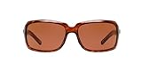 Costa Del Mar Women's Isabela Polarized Rectangular Sunglasses, Tortoise/Copper Polarized-580P, 64 mm