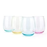 KX-WARE Unbreakable 18-ounce Acrylic Stemless Wine Glasses, Set of 4 Multicolor