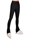 Ice Skating Pants for Girls 5-6 Years Old Pure Black Comfortable Breathable Seamless Bell Bottoms for Baby Kid Dancer Latin