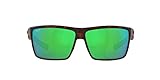 Costa Del Mar Men's Rinconcito Polarized Rectangular Sunglasses, Matte Tortoise/Green Mirrored Polarized-580P, 60 mm