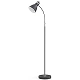 LEPOWER Floor Lamp, Metal Standing Lamp with Adjustable Gooseneck, Heavy Metal Based, Reading Pole Lamp for Living Room, Bedroom, Study Room and Office, Torchiere Light for Kids