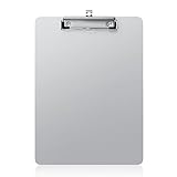 Metal Clipboard, 20% Sturdier Aluminum Contractor Clipboard with Low Profile Clip | Hangable Recycled Heavy Duty Rust-Proof | Plate for A4 Size Sheet, for Jobsite, Laboratory, Medical, Office, Teach