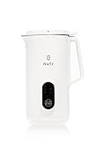 NUTR Machine Automatic Nut Milk Maker, Homemade Almond, Oat, Coconut, Soy, or Plant Based Milks and Non Dairy Beverages, Boil and Blend Single Servings, Stainless Steel, Self-Cleaning, White