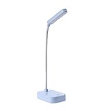 Battery operated lamps for tables cordless,Blue,With usb cable,3 position adjustable light,360° rotating hose,White eye protection light,Small nightstand lamp,Small desk lamps for small spaces
