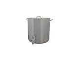 15 Gallon Beer Brewing Kettle w/Valve & Thermometer with Tri-clad Bottom