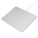 Trackpad Touchpad for Windows PC, USB Wired External Computer Trackpad, Ultra Slim Portable Aluminum Multi-Gesture Trackpad for Windows 7/10 PC Laptop Notebook Desktop Computer (White & Silver)