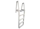 Confer Plastics 63552X Sturdy Economy Adjustable Heavy Duty InPool Ladder Steps for Above Ground Swimming Pool, 46'-56' Height, Warm Gray