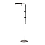 O'Bright Cedric Adjustable Pharmacy Floor Lamp - Industrial Design for Reading, Crafting, Work - 10W LED, Height 45-61 inches - Ideal for Living Room, Bedside, Office - Black