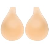 Nippleless Covers Breast Lift Tape Silicone Pasties Reusable Strapless Adhesive Invisible Nipple Bra for Women Medium Beige