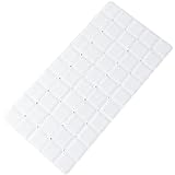 Webos Foldable Silicone Bathtub Mat: Jumbo Size Heavy Duty Safety Bath Mat for Tub Without Suction Cups Non Slip Bath & Shower Mat for Textured, Reglazed, Refinished Tub (White, 35.8 x 17.7)