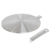 9.45inch Heat Diffuser Stainless Steel Induction Adapter Diffuser Plate with Removable Handle for Electric Gas Induction Glass Cooktop