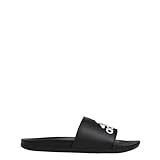 adidas Unisex Adilette Comfort Slide Sandal, Black/White/Black, 10 US Women