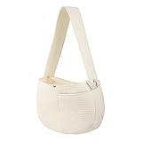 YHHSW Small Pet Dog Cat Sling Carrier Pure Cute Lightweight and Comfortable for Cat Small Dog Travel Bag (White)