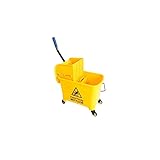 Ridgeyard 21Quart(5.28 Gallon) Side Press Mop Bucket with Wringer 4 Wheels Yellow Color Combo Bucket for Home Use 41x26.5x40cm
