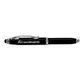 Acurit 3-in-1 LED Penlight with LED Light, Large Diameter Barrel Pen & Touchscreen Stylus All in One, Single, Black