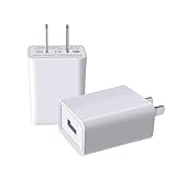 USB Wall Charger FOBSUNLAND ®. USB Wall Plug 5V 2A AC Power Adapter Compatible with iPhone,Pad,Samsung,Tablet,Kindle and More (White 2pack)