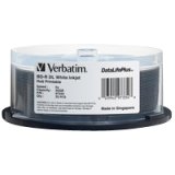 Verbatim Blu-ray Dual Layer BD-R DL Inkjet Printable Disc - 50GB - 120mm Standard - 25 Pack Spindle - 97334