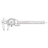 Starrett Dial Caliper with Adjustable Bezel and Fitted Case - White Face, 0-6' Range, +/-0.001' Accuracy, .001' Graduations - 3202-6