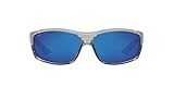 Costa Del Mar Men's Saltbreak Polarized Rectangular Sunglasses, Silver/Grey Blue Mirrored Polarized-580P, 65 mm