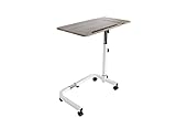KMINA - Overbed Table with Wheels Adjustable Height, Hospital Bed Table, Tilt Top Bedside Table with Wheels, Hospital Table Over Bed for Home Use, Medical Over Bed Table, Rolling Table for Bed