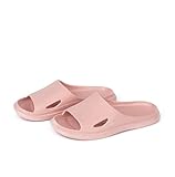 Women's Men’s Light Weight Bathroom Shower Slippers Quick Drying Pool Gym Indoor Home Beach Non Slip Spa Slides Flip Flop Open Toe Comfortable Soft Sandal(Pink,6-7)