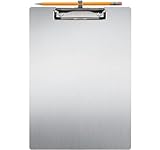 Sooez Metal Clipboard with Pen Holder, 20% Sturdier Aluminum Clipboard with Low Profile Clip, Recycled Contractor Clipboards Work Clipboard for A4/Letter Size Paper, Great for Office, School, Medical