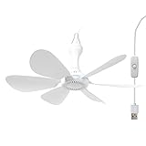 USB Mini Small Ceiling Fan Battery operated,Power Bank powered quiet Camping Optional Emergency Portable Outdoor Hanging Gazebo Canopy Dorm Fans Silent For Grow Tent,Hiking,Outages For RV Home Room