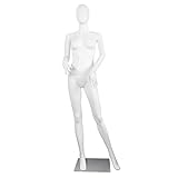 Female Mannequin Dress Form Faceless 70 Inches Adjustable Mannequin Dress Model Full Body Plastic Detachable Mannequin Stand Display Mannequin Head Metal Base (White)