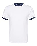 Augusta Sportswear unisex adult Ringer tee shirt, White/Navy, X-Large US